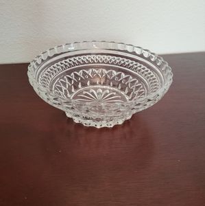 Vintage Crystal glass dish with Lattice style cut